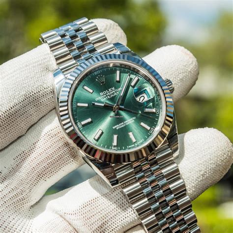 rolex datejust 41 oro quadrante verde|rolex datejust 41 white gold.